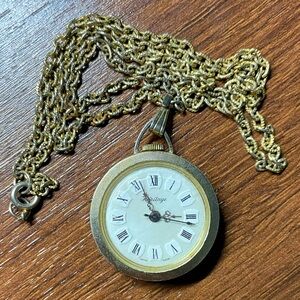 Vintage Mechanical Heritage Pocket Watch Pendant